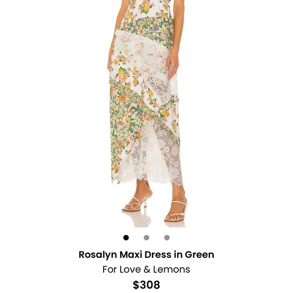 chinese dress ladies for Love & Lemons Rosalyn Lace Detail Maxi Dress in White main image 1